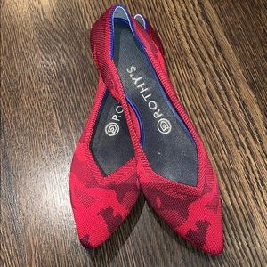 RARE red camp rothys pointed toe flat